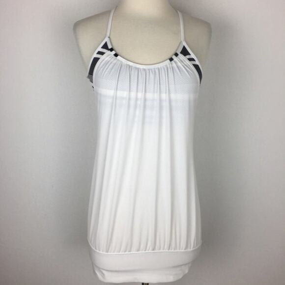 Lululemon White & Gray/ black  No Limits Athletic  Tank 4 - Picture 2 of 7